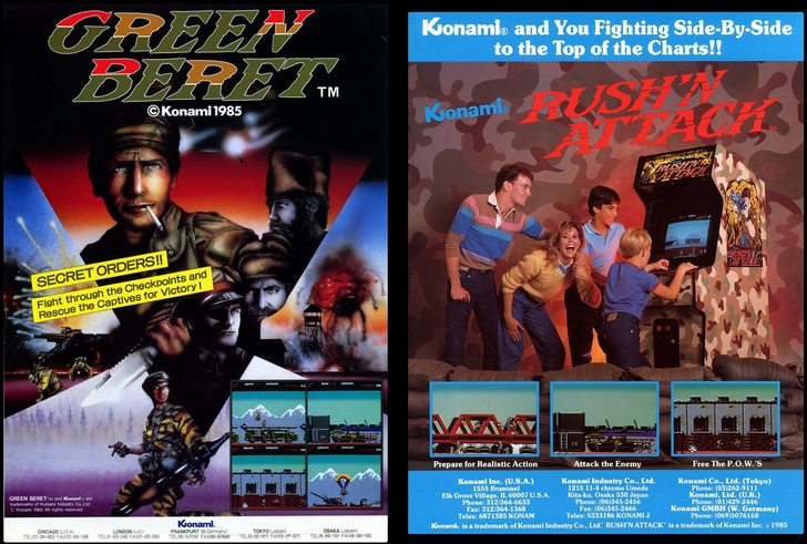 Green Beret/Rush 'n Attack - Arcade - videogames advert in the mid