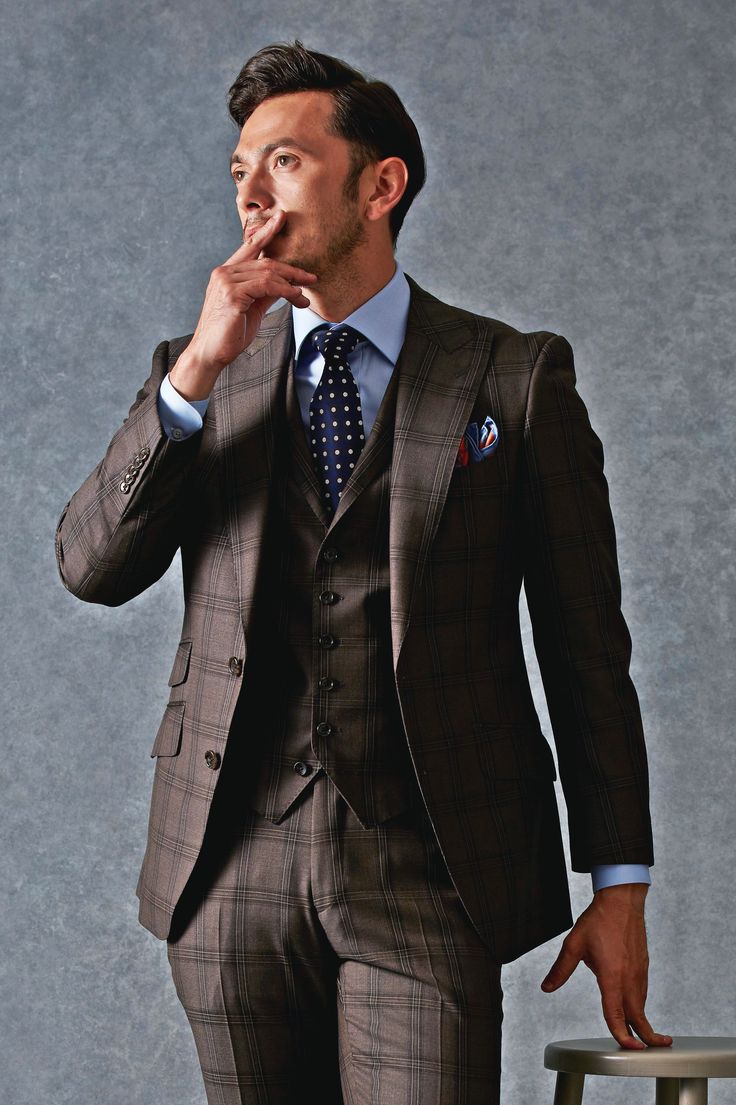 Brown suit-ブラウンチェックスーツ