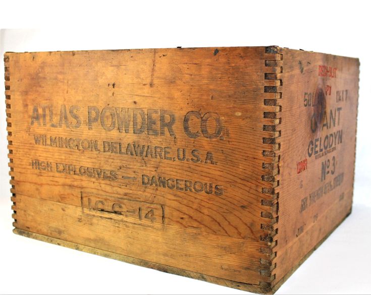 1940s Atlas Powder Company, Wood Shipping Crate, Dynamite Crate