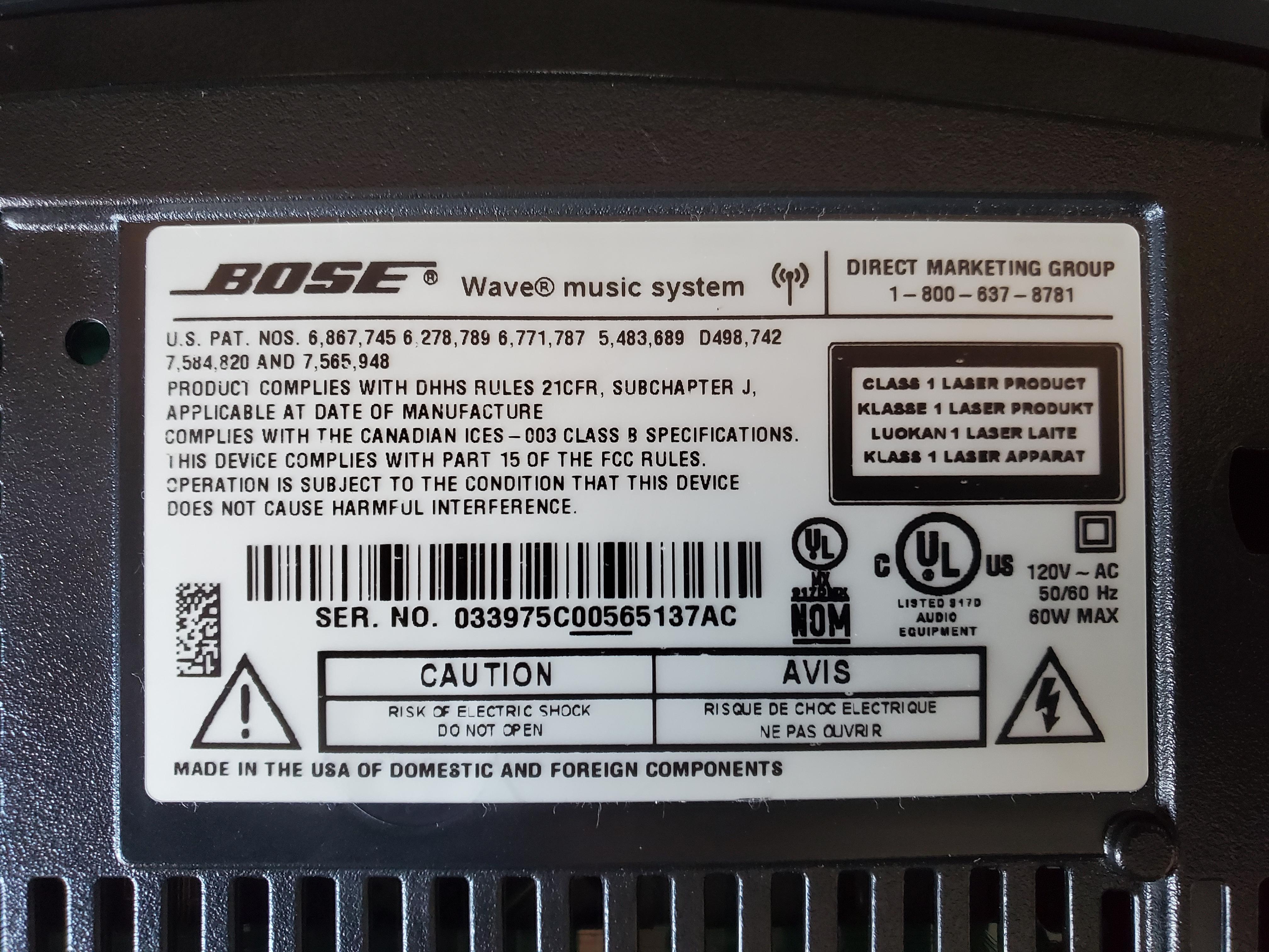 Waveミュージックシステムのモデル特定のお手伝い : r/bose