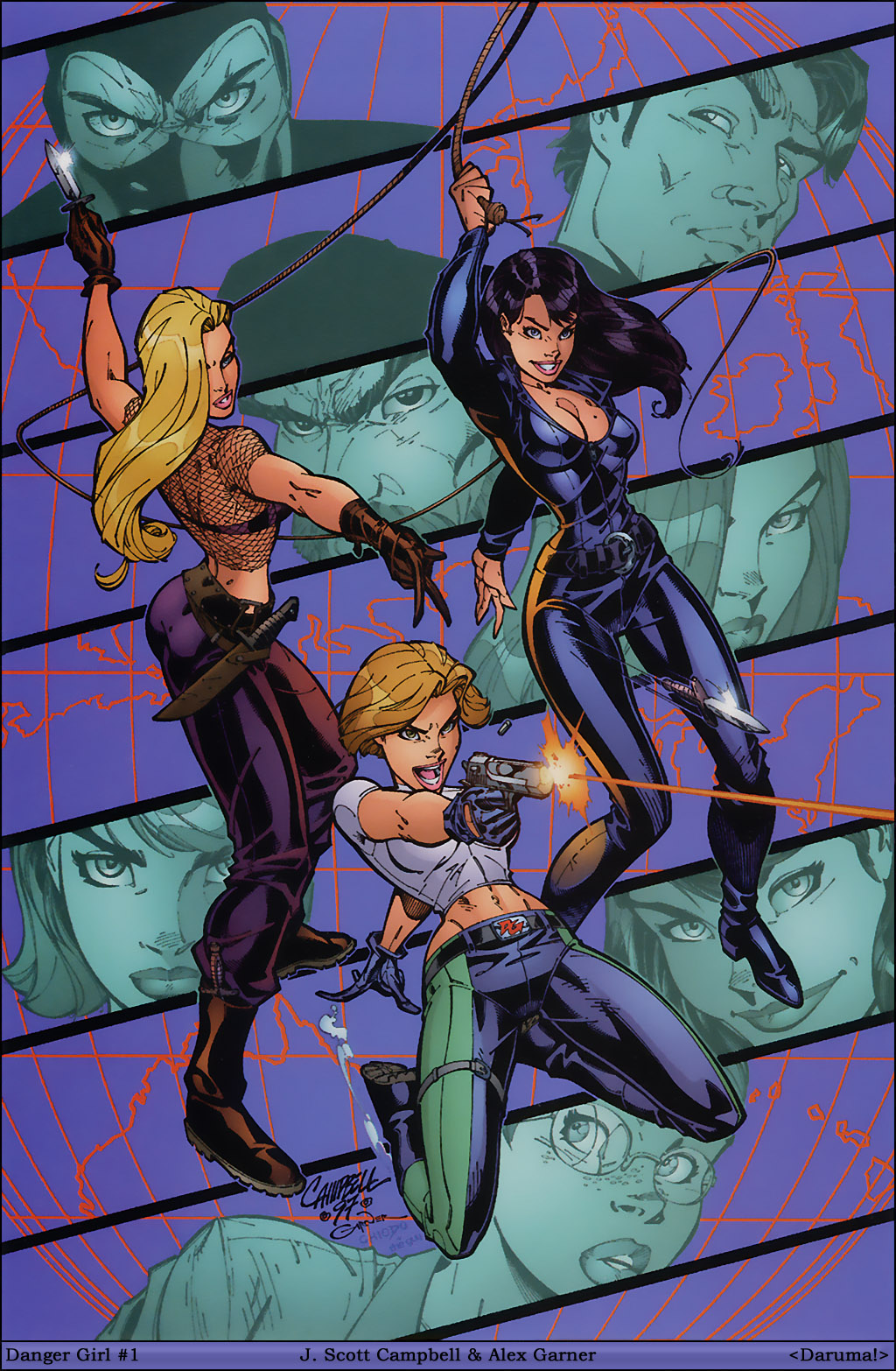 Danger girl #1 cover art by J. Scott Campbell, Wildstorm Fine Arts