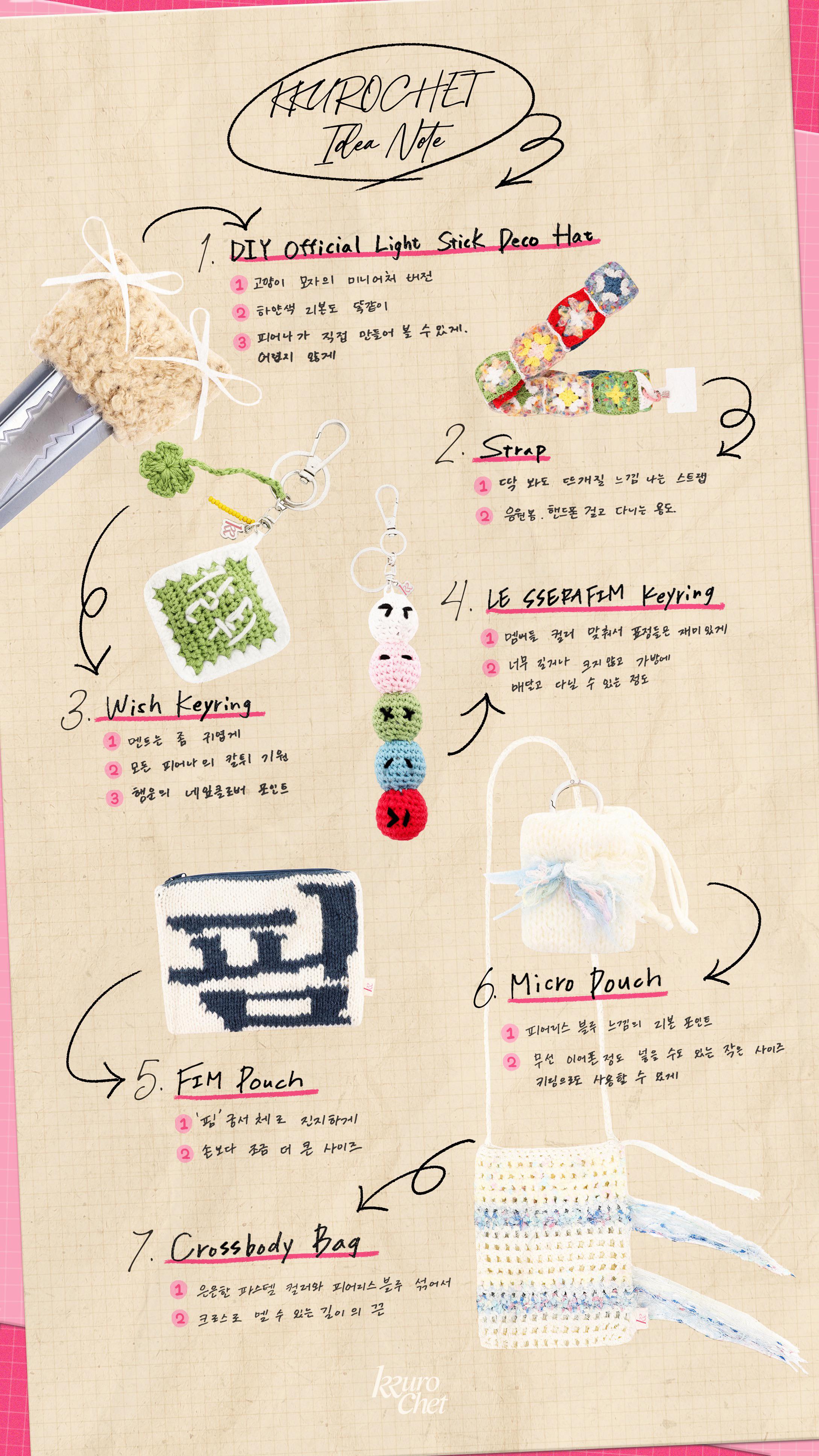 SAKURA (LE SSERAFIM) - Official Merch: KKUROCHET (Idea Note) : r/kpop