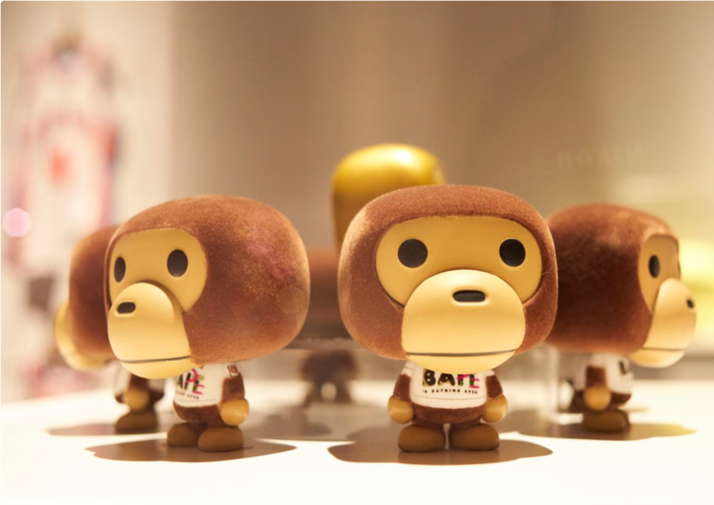 Bape flocked Baby Milo pop is 100% real. Was on display at Bape