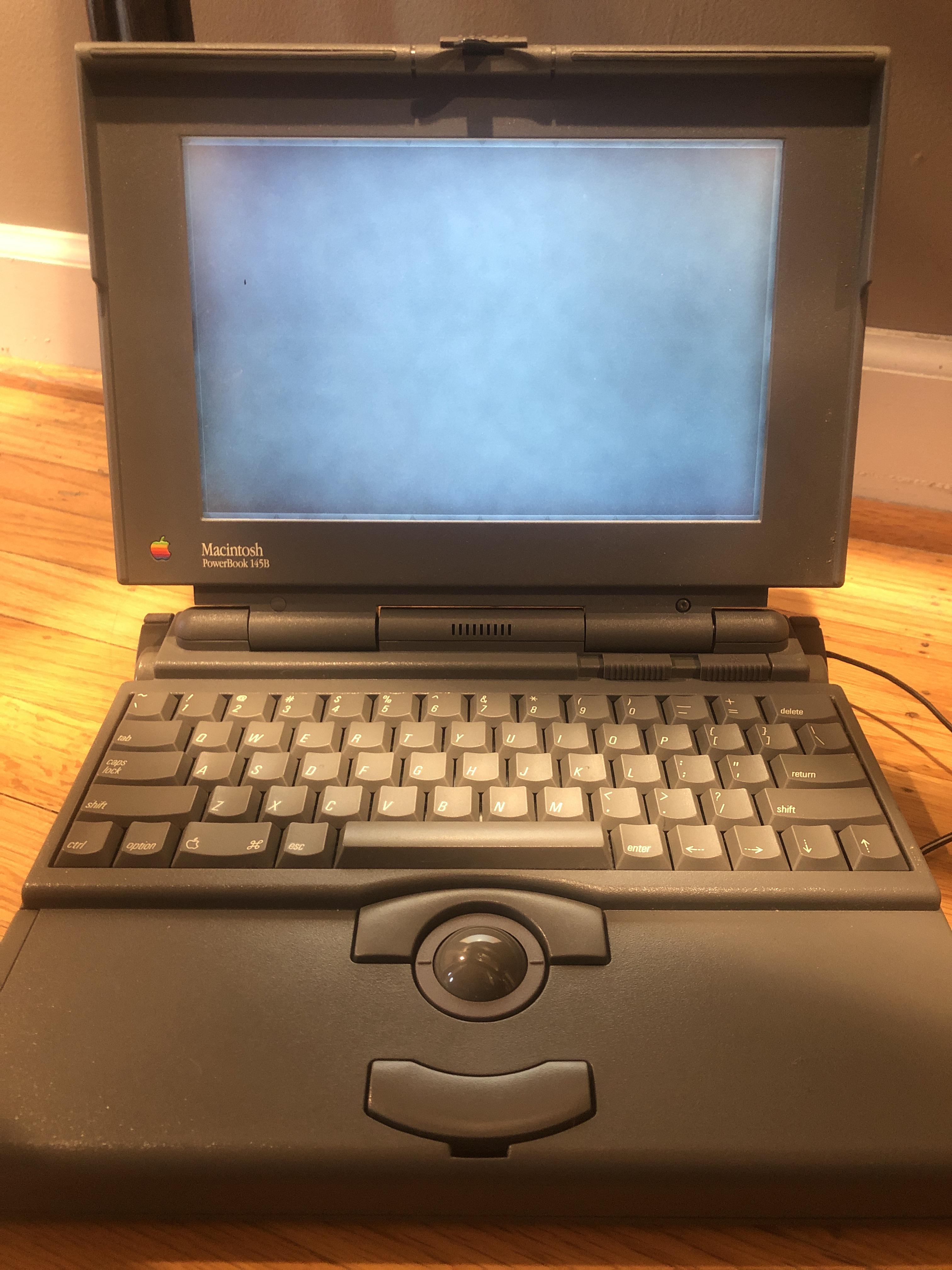 My dad found a Macintosh Powerbook 145B but all it does is makes