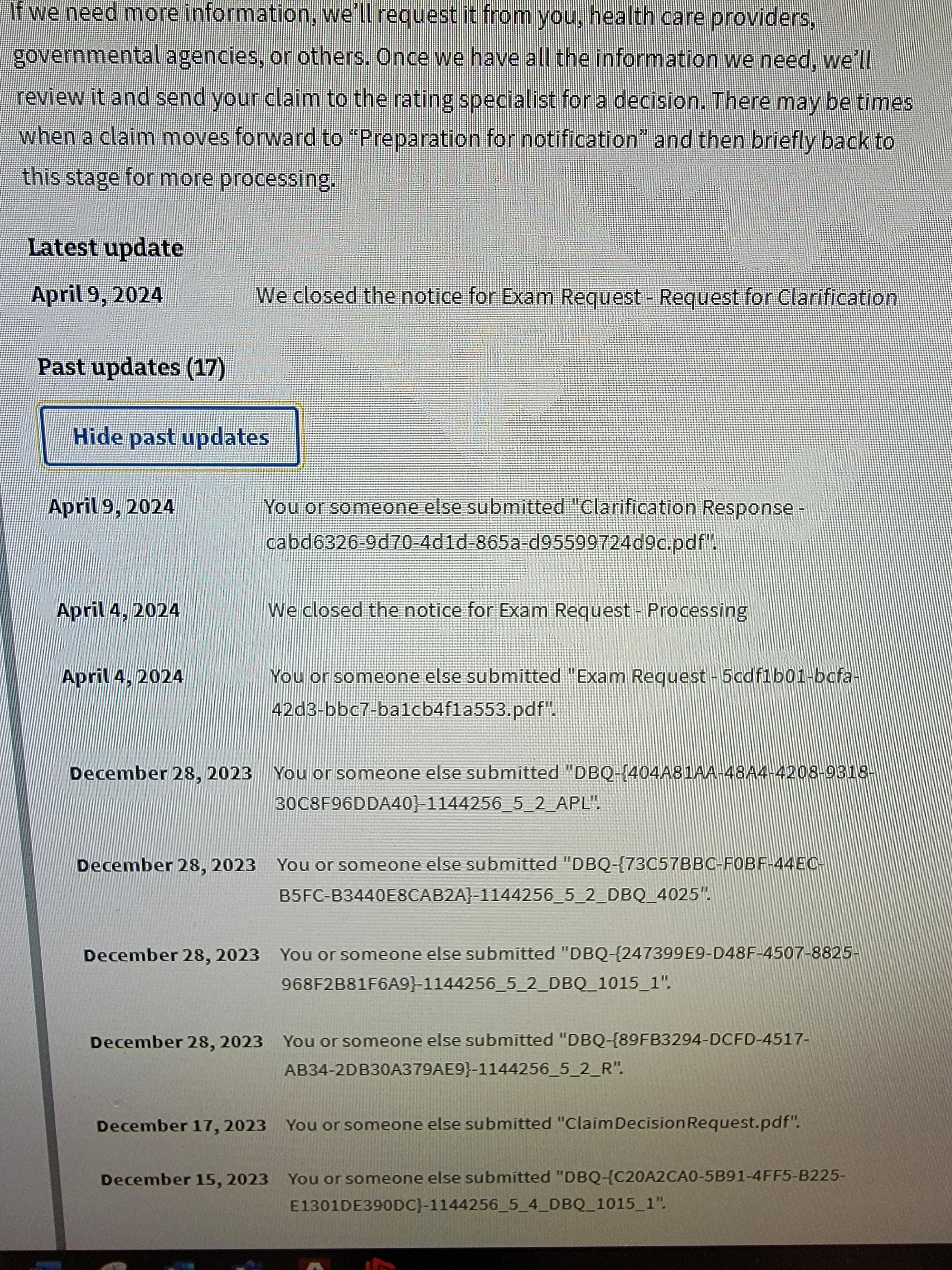 Clarification response : r/VeteransBenefits