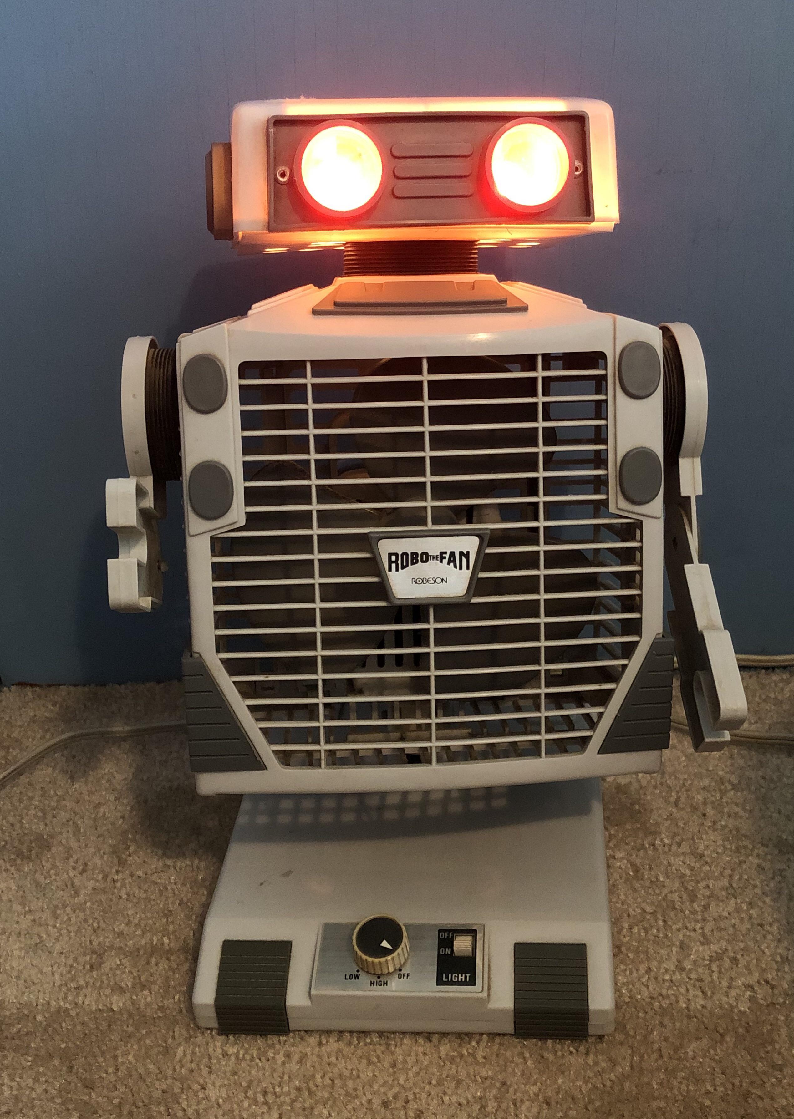 Late 1980s Robo The Fan. He was an oscillating desk fan, and his