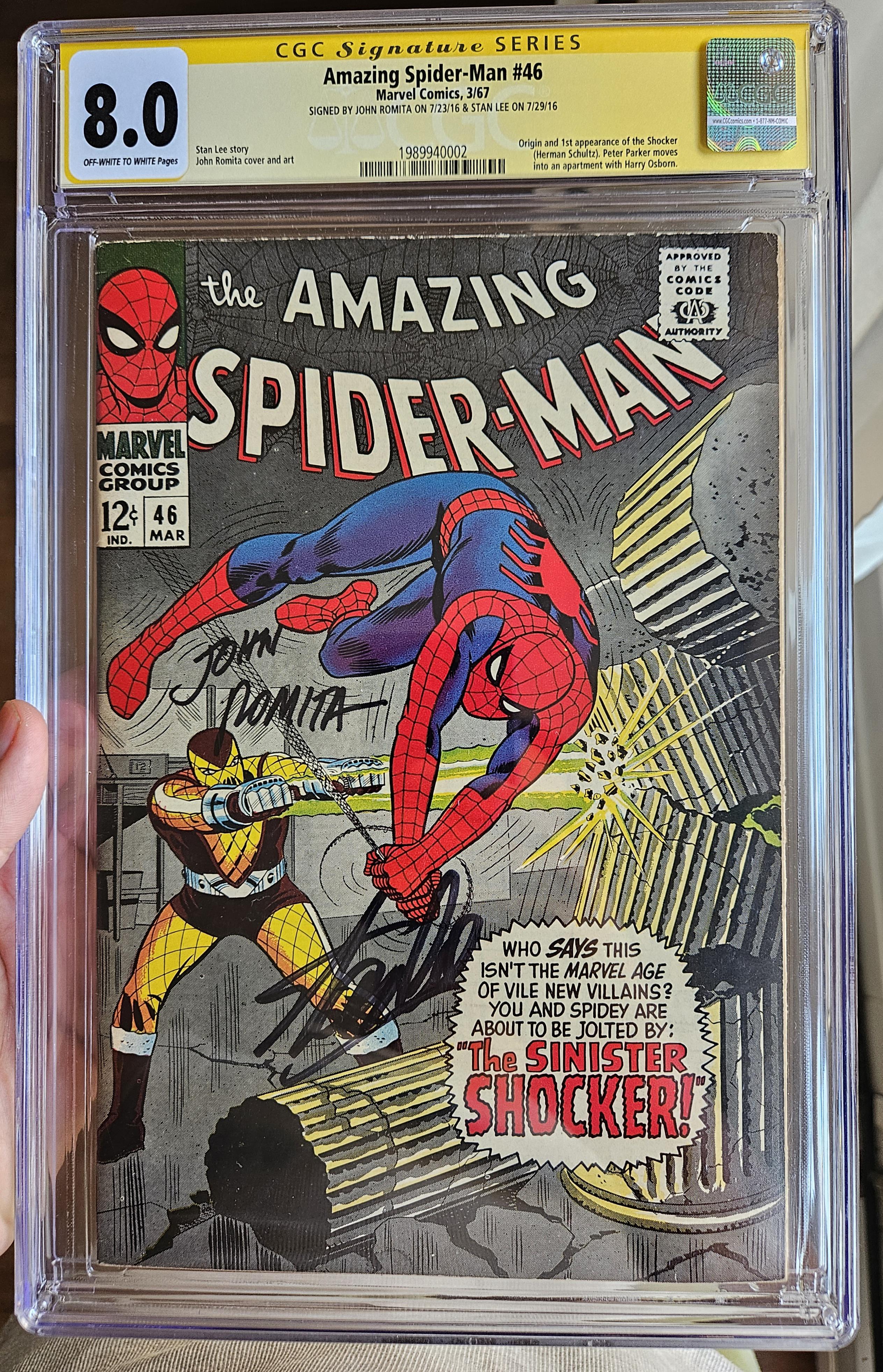 Amazing spider-man 46 signed by stan lee and John romita : r