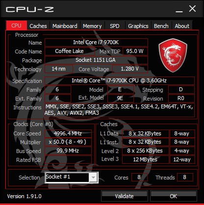 i7 9700k 5GHZ all cores @1.28v stable : r/overclocking