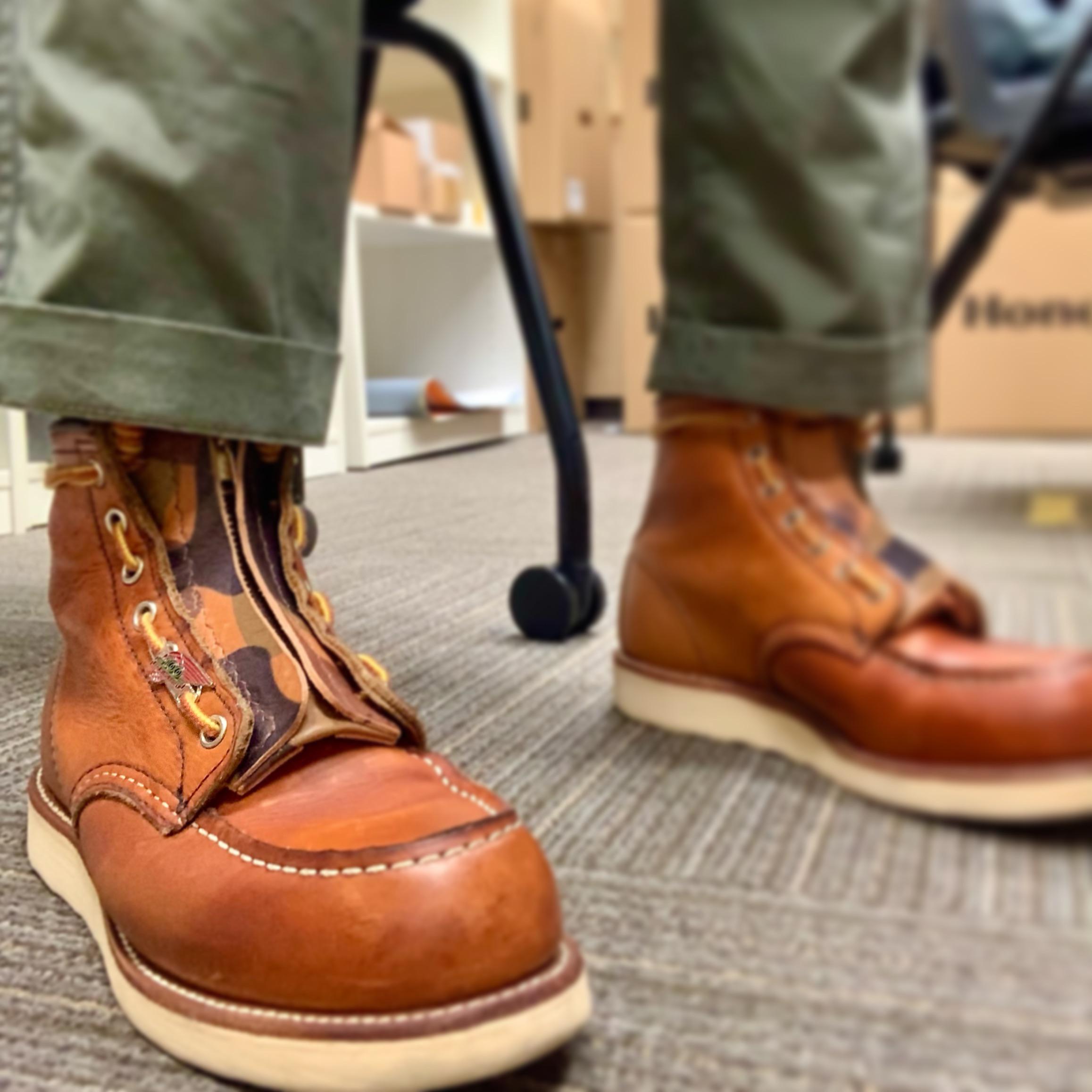 Custom Red Wing zipper unit in vegetable tanned camo leather : r