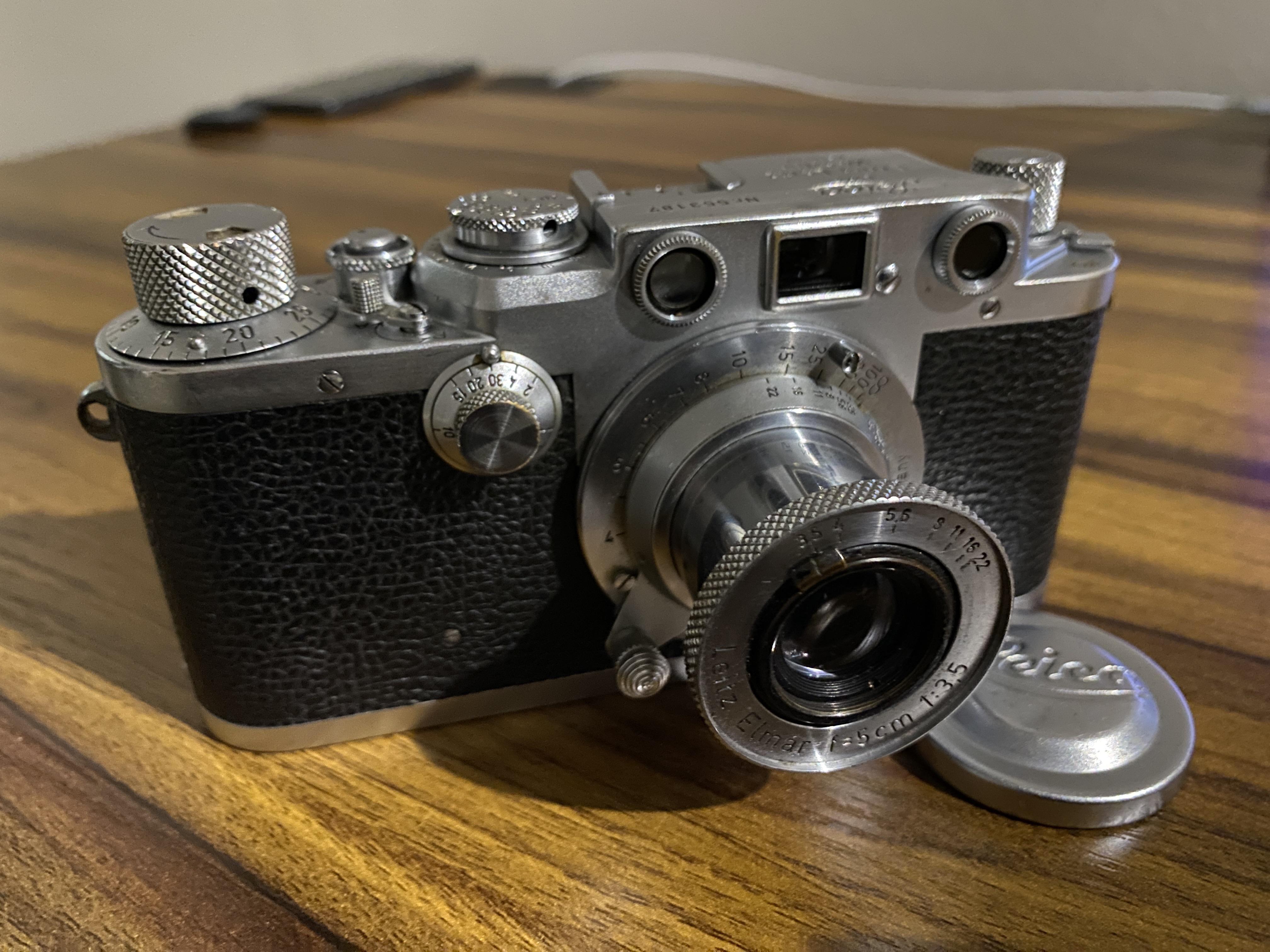 Just a Leica IIIf & original Elmar lens and it's so old-school