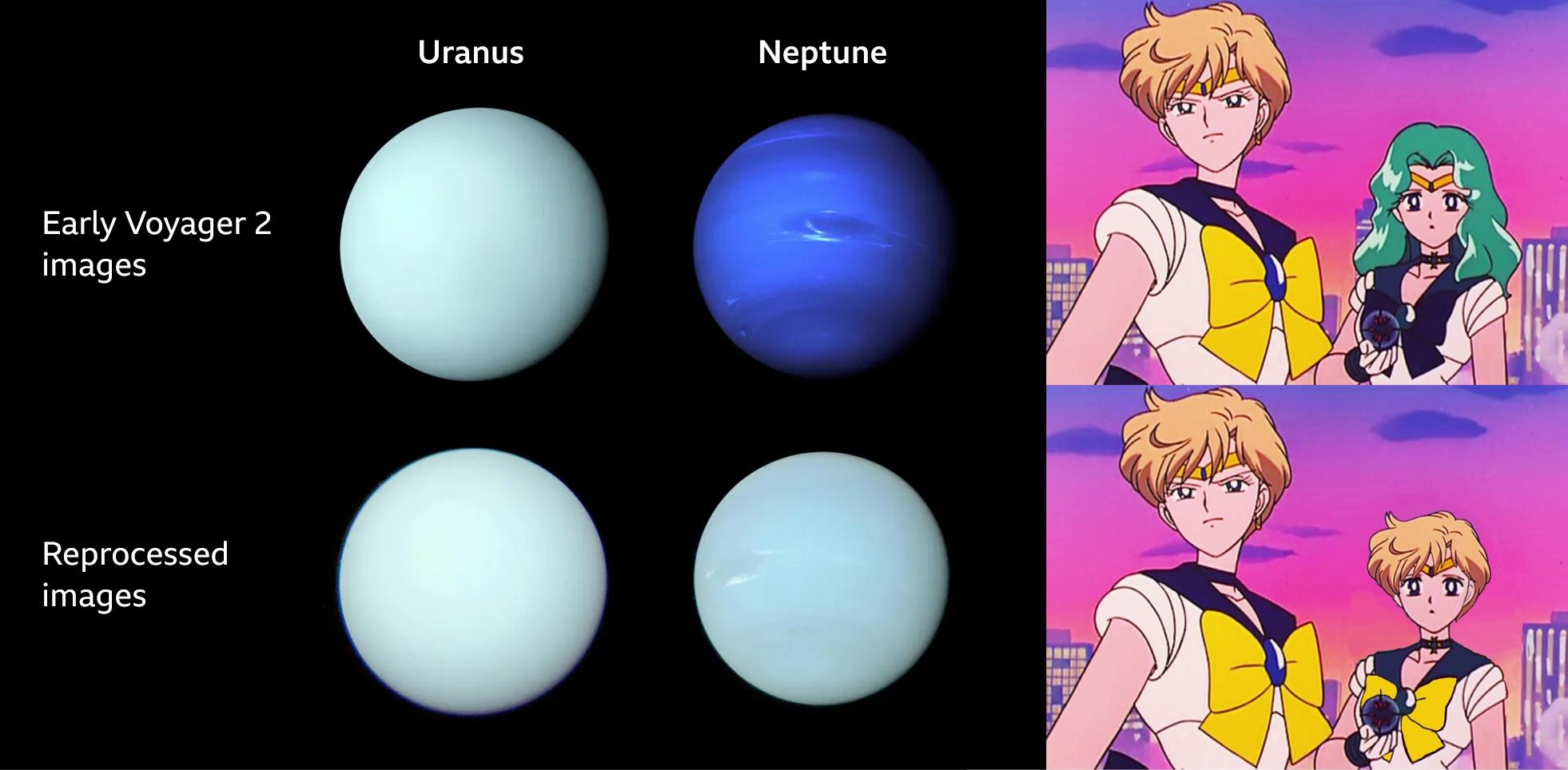 最新の画像で、天王星と海王星がほぼ同じであることが判明 : r/sailormoon