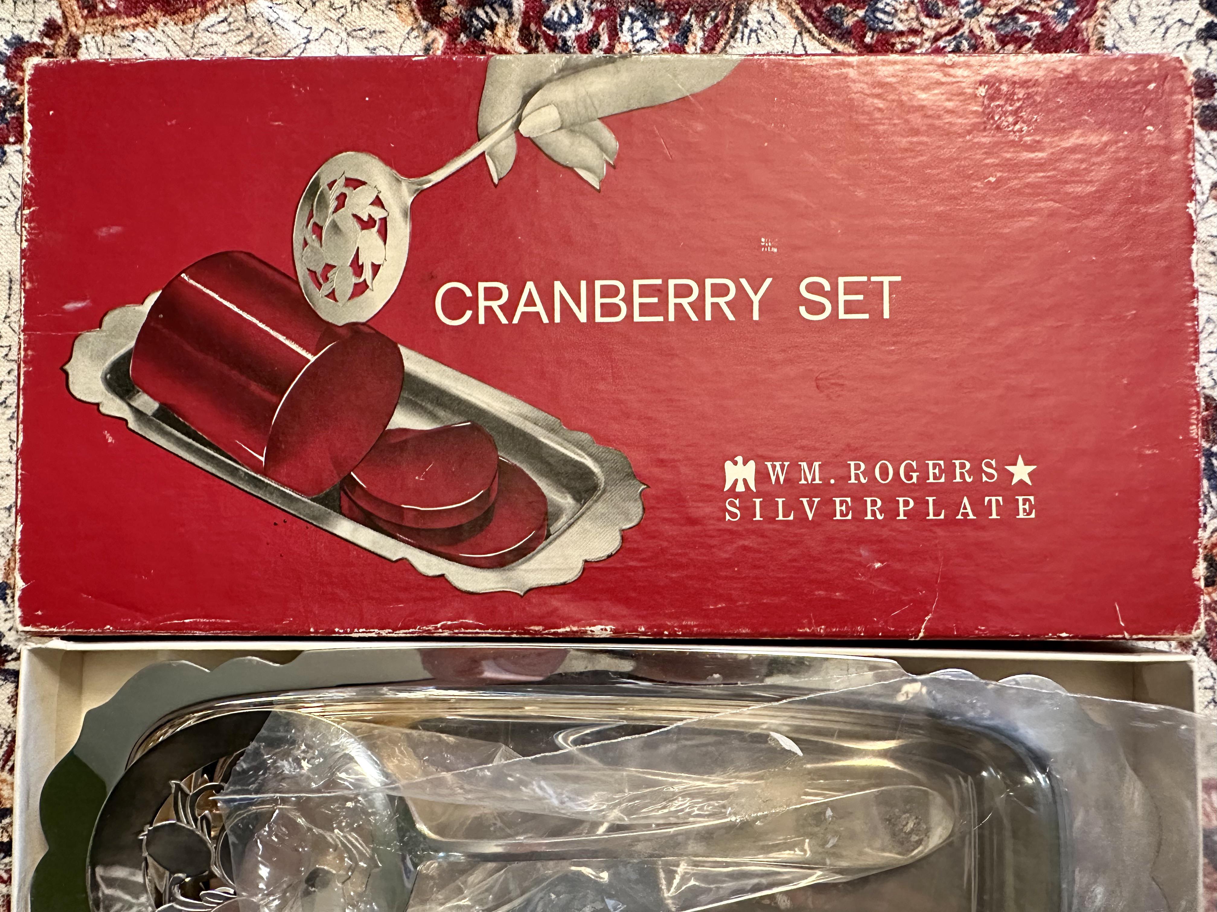 Cranberry Set - Wm. Roger's Silverplate serveware with spoon : r
