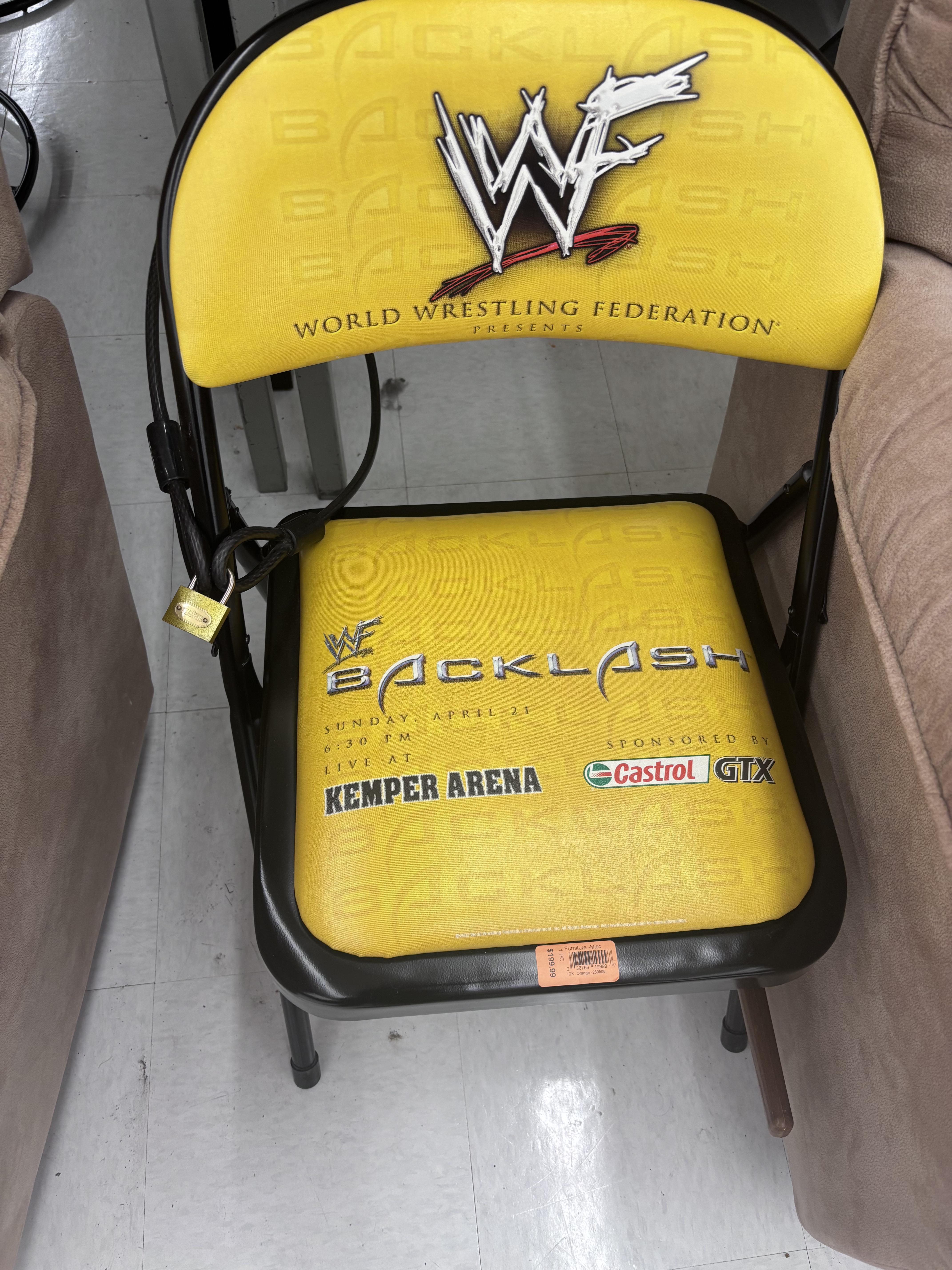 WWF Backlash chair. Worth anything? : r/WWE