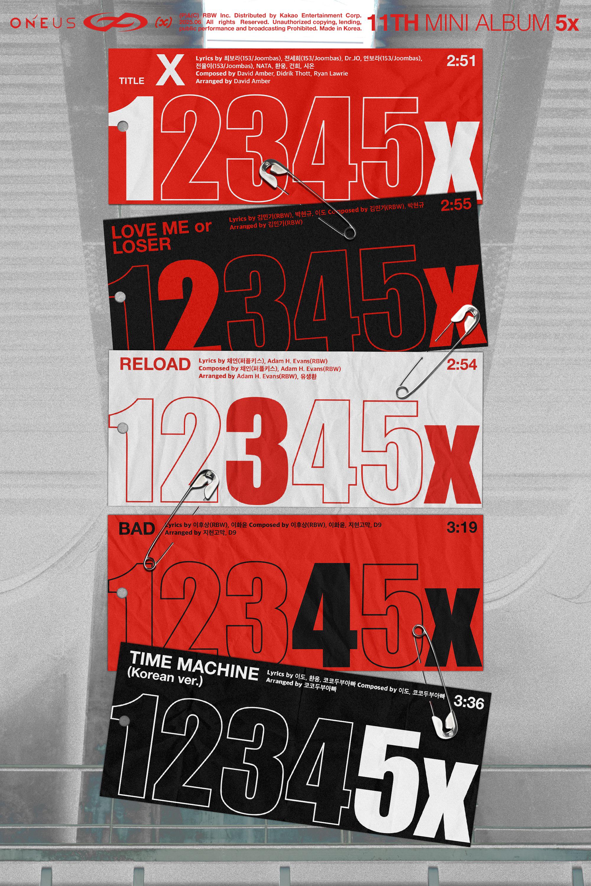 ONEUS - 11th Mini Album '5x' (Track List) : r/kpop