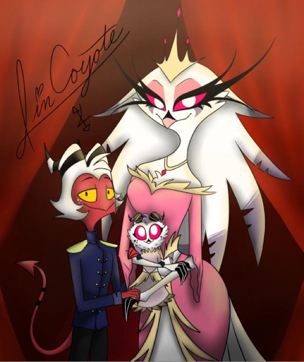 Stella/Moxxie family portrait. (By LinCoyote) : r/HelluvaBoss
