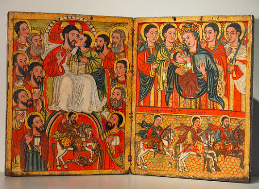 聖ヨハネのキスを描いた二連祭壇画（エチオピア、15世紀） : r/ArtHistory