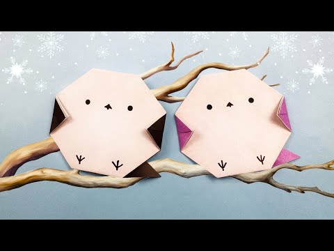 簡単折り紙】シマエナガの作り方💡How to make Long-tailed Tit
