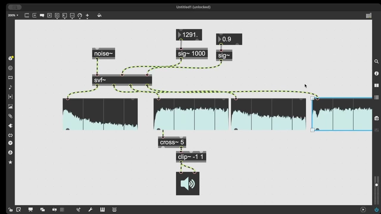 maxmsp max8 max9 入門 MSP編9 フィルタ1 - YouTube