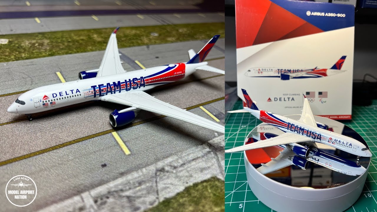 NEW GEMINI JETS DELTA TEAM USA A350-900 1:400 SCALE - YouTube