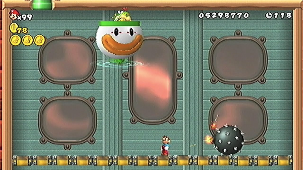 NewスーパーマリオブラザーズWii-70「ワールド8 W8-飛行船 クッパJr.と