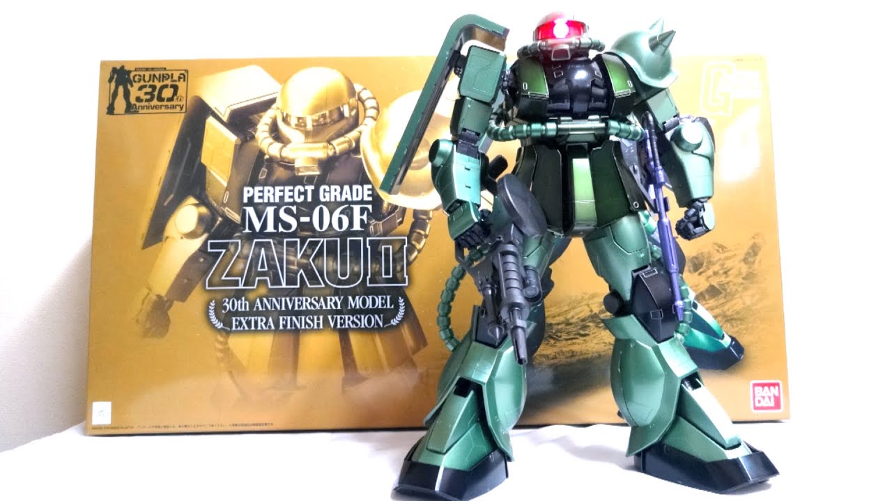 PG 1/60 MS-06F ZAKU II GUNDAM 30th limited wotafa's review - YouTube