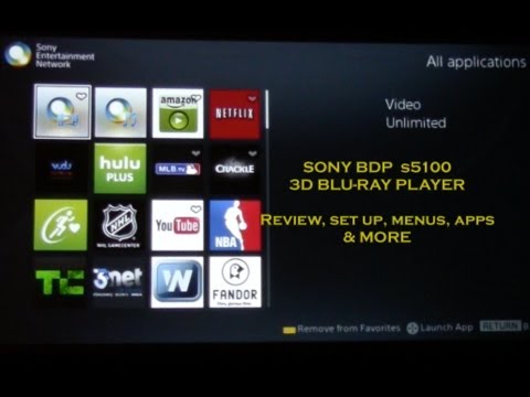 SONY BDP-S5100 Blu-ray player 3D REVIEW, SET UP, MENUS, APP