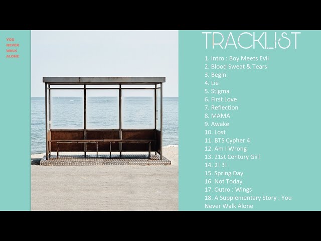 FULL TRACKLIST/ALBUM] BTS (방탄소년단) YOU NEVER WALK ALONE - YouTube