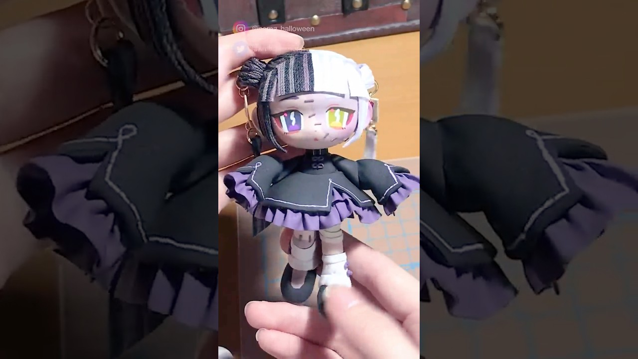 粘土と糸で｢キョンシー系女の子｣作ってみた👻💜💛#フィギュア #ドール