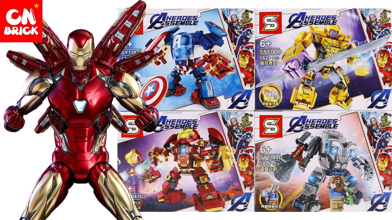 Unoffical LEGO MARVEL CAPTAIN AMERICA THANOS IRON MAN THOR MECH