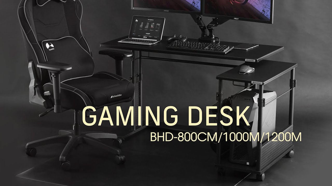 Bauhutte】ゲーミングデスクBHD-800CM / 1000M / 1200M - YouTube