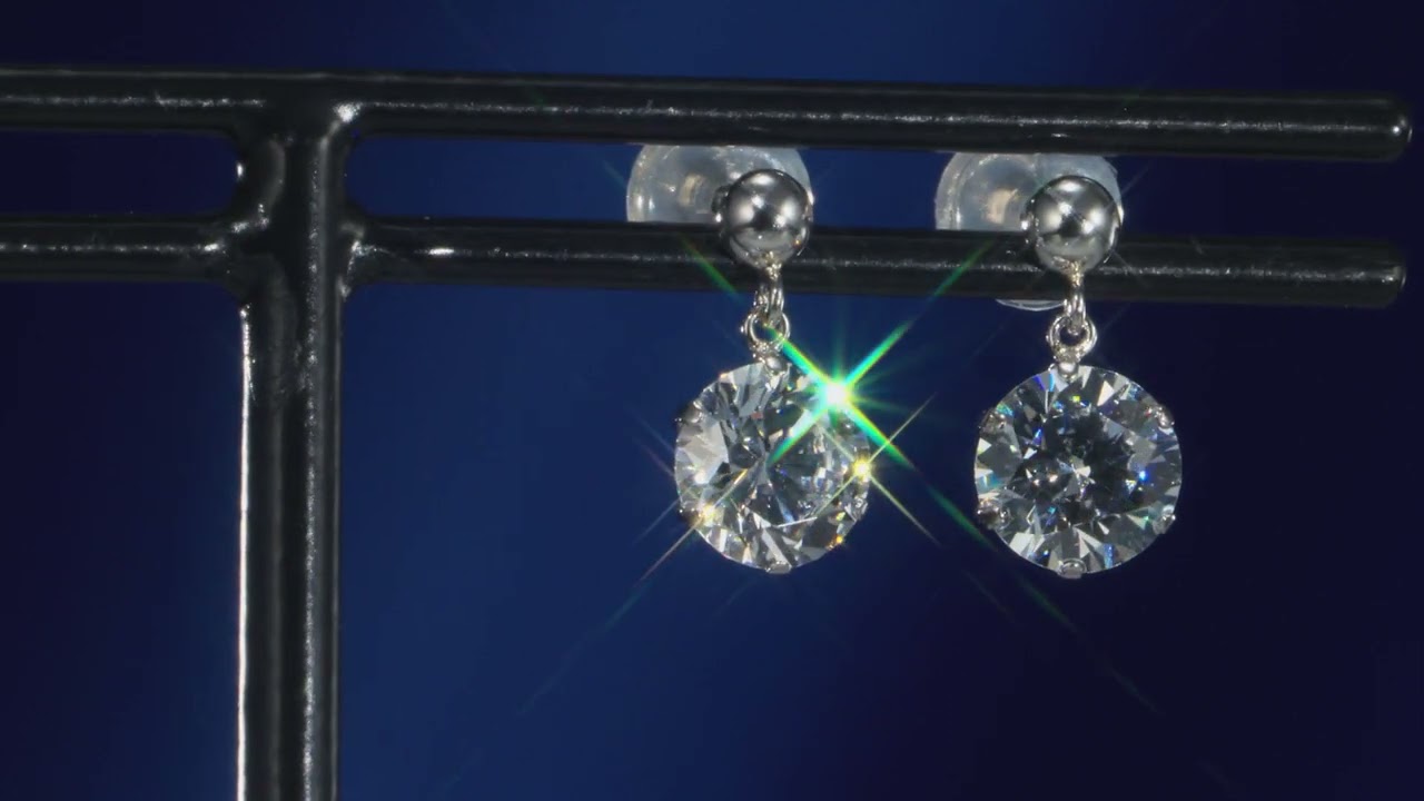 DIAMONIQUEプレシャス PT950ドロップピアス計2.0ct ダイヤモニーク