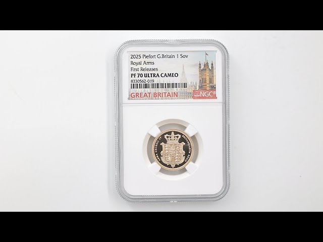 2025 英国 チャールズ3世 ソブリン 1ポンド ピエフォー 王室紋章 金貨