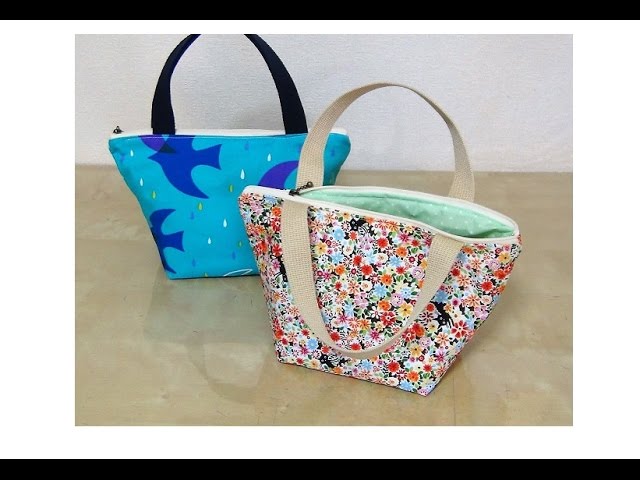DIY ファスナー付きバッグの作り方 zipper tote bag tutorial - YouTube
