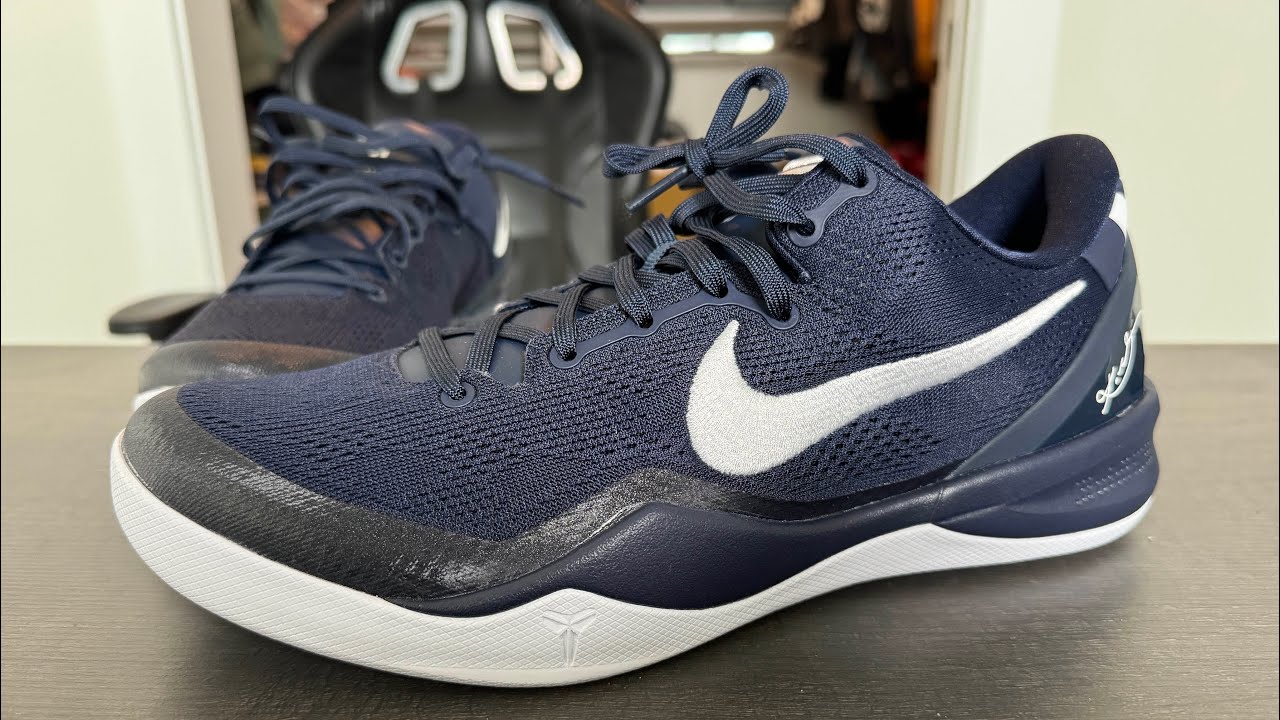 Nike Kobe 8 College Navy On Feet Review - YouTube