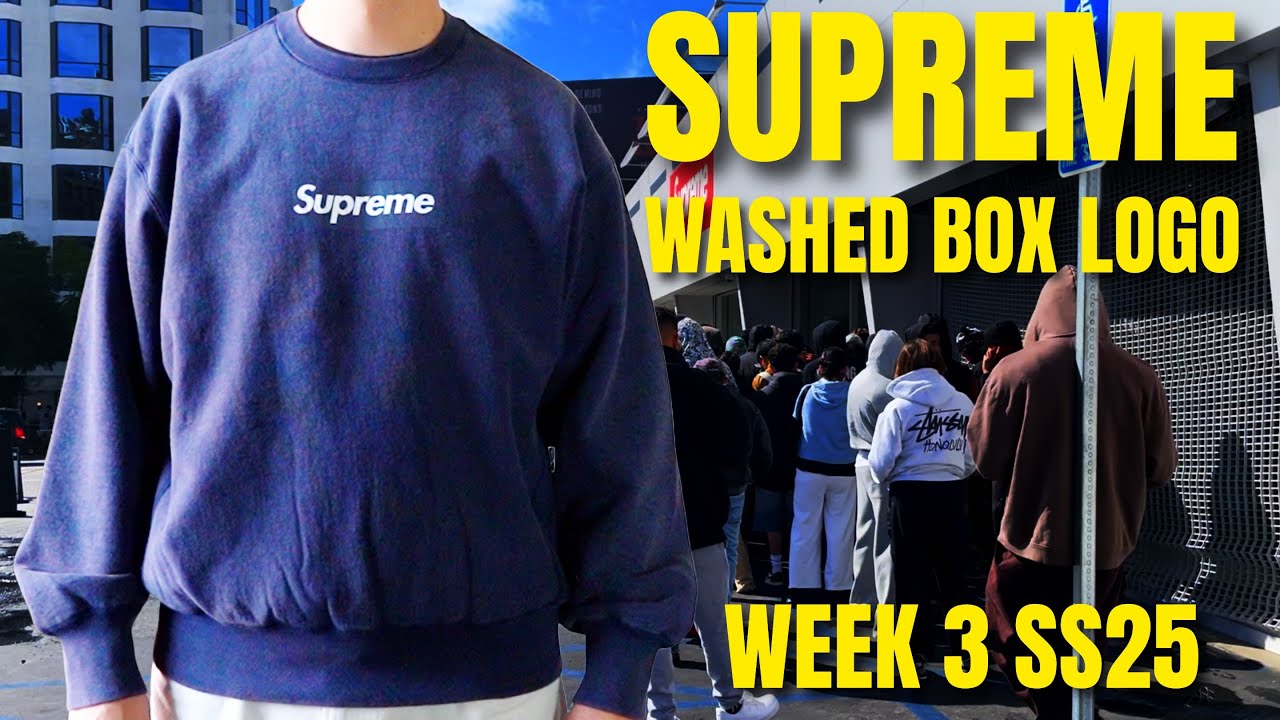 Supreme Washed Box Logo Crewneck In-Store Pick-Up (Week 3 SS 25