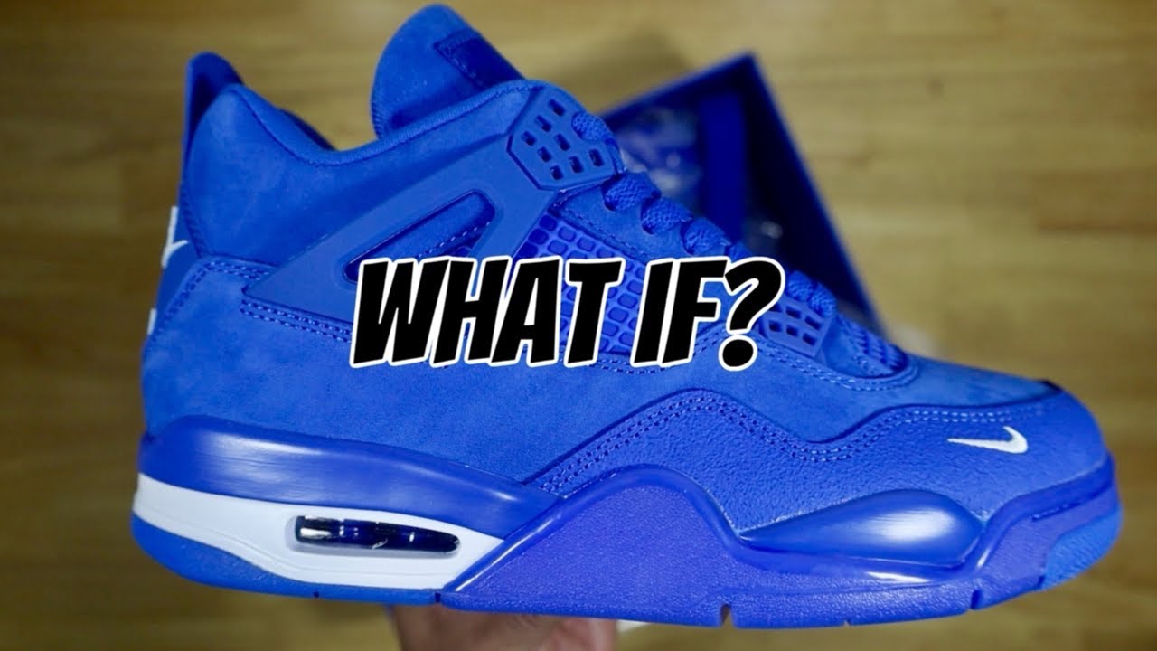 Blue Air Jordan 4 Brick By Brick On Foot review - YouTube