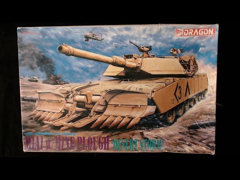 Dragon 1/35 scale M1A1 ABRAMS with Mine Plough Inbox Review - YouTube
