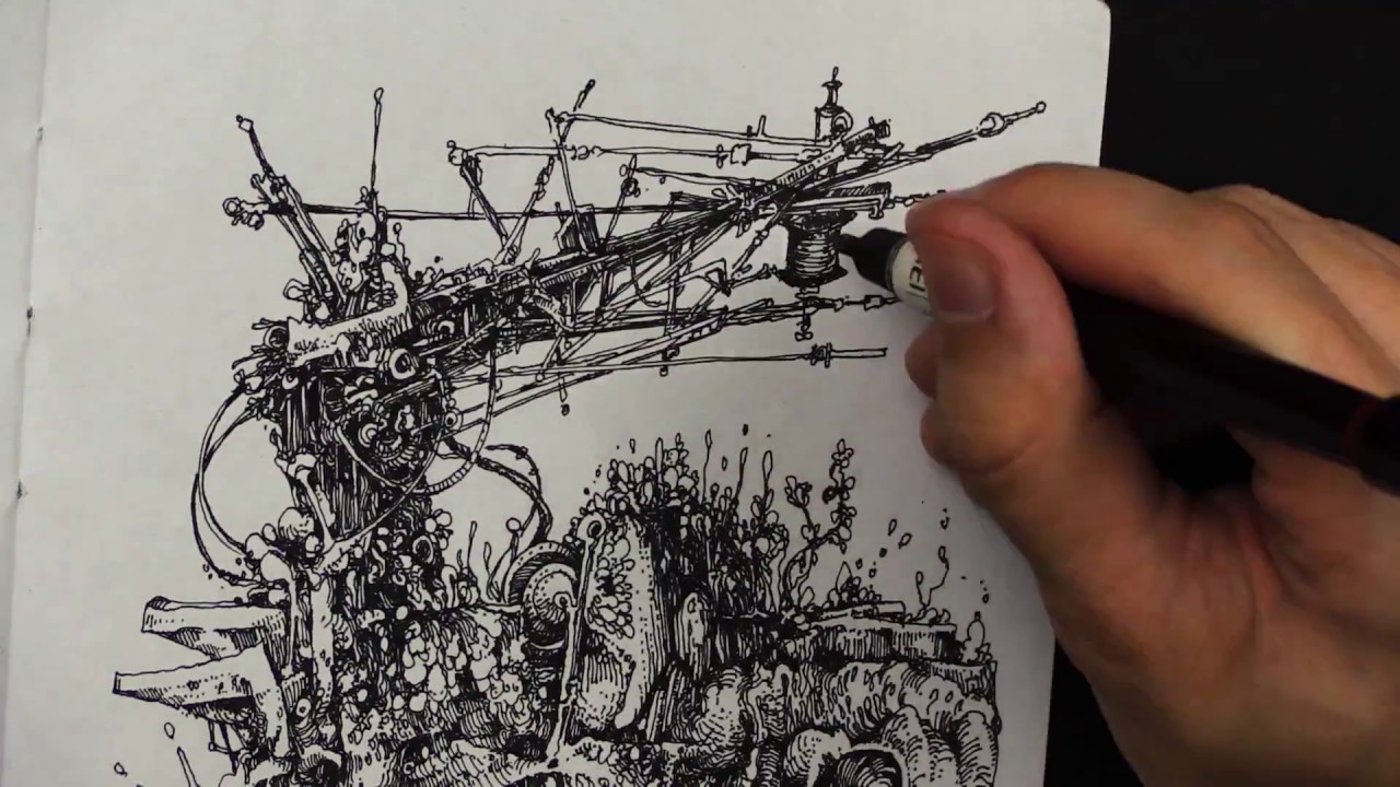 Drawing in my Book (and car talk) - YouTube