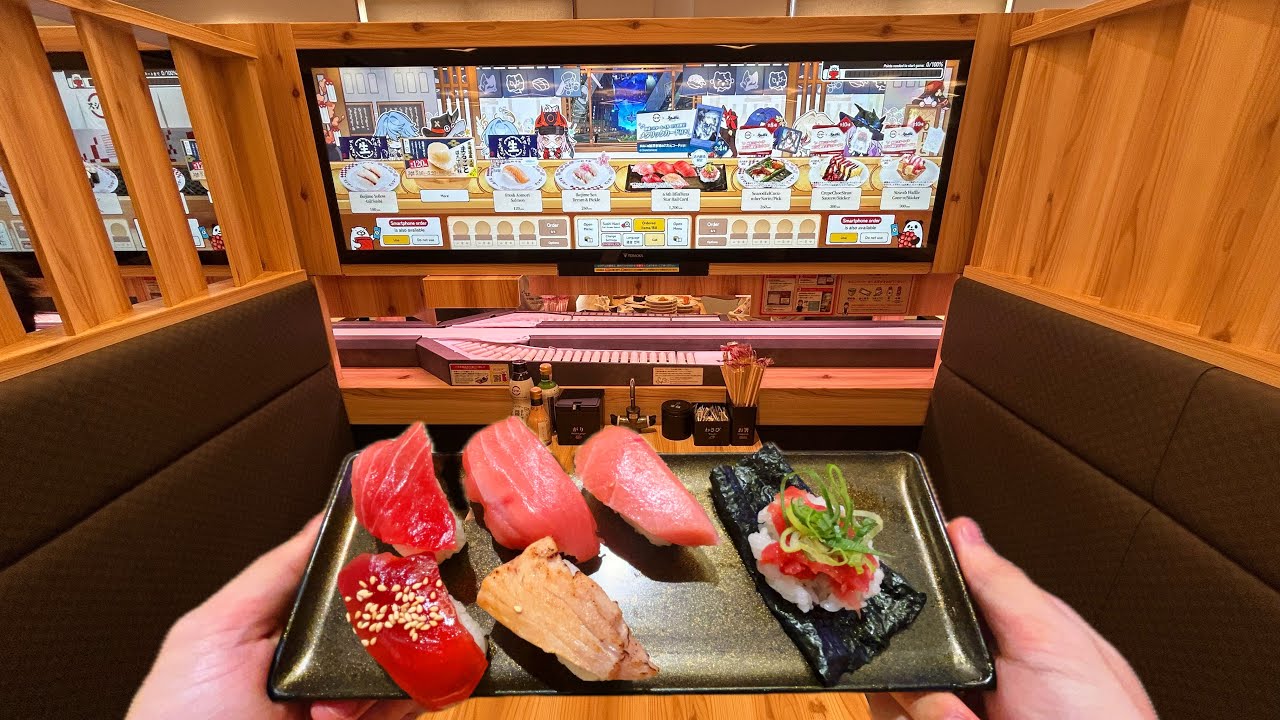Japan's Most Futuristic Conveyor-Belt Sushi Restaurant! - YouTube