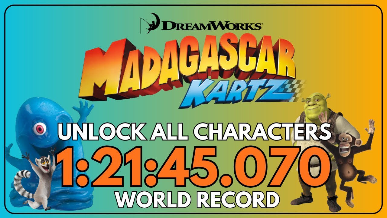 Former WR] Madagascar Kartz - Unlock All Characters Speedrun in 1