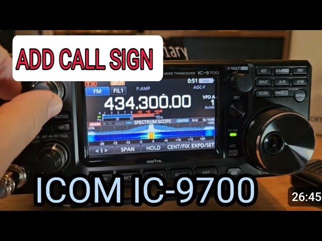 ICOM IC-9700 - Call Sign , Dstar - YouTube