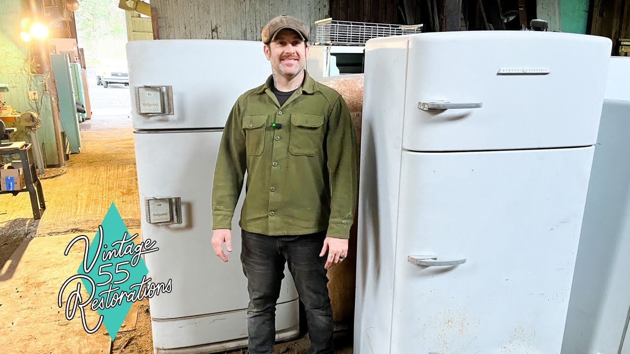 Vintage General Electric Refrigerator Generations 1940s-1950s