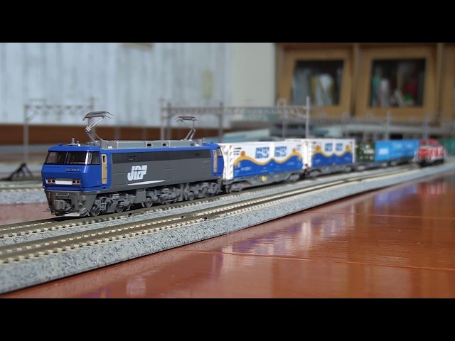 Nゲージ】▷▷KATO・EF200新塗色が牽くフルコン貨物列車 - YouTube