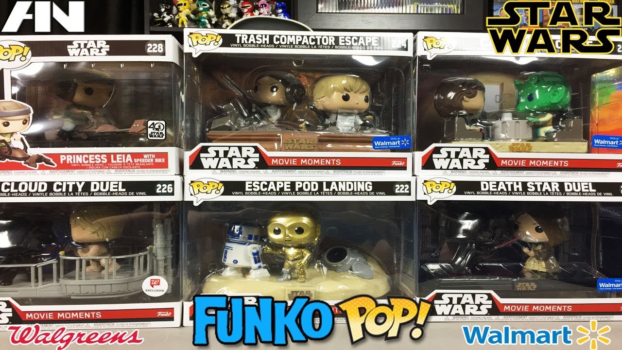 Star Wars Movie Moments + Leia w/ Speeder Bike - Funko POP! - YouTube