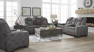 Next-Gen DuraPella Slate Power Reclining Console Loveseat With