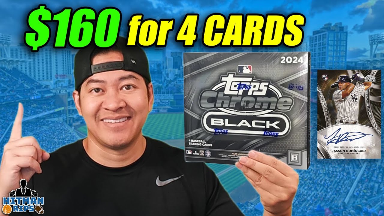 NEW RELEASE - 2024 Topps Chrome Black - $160 for 4 Cards - YouTube