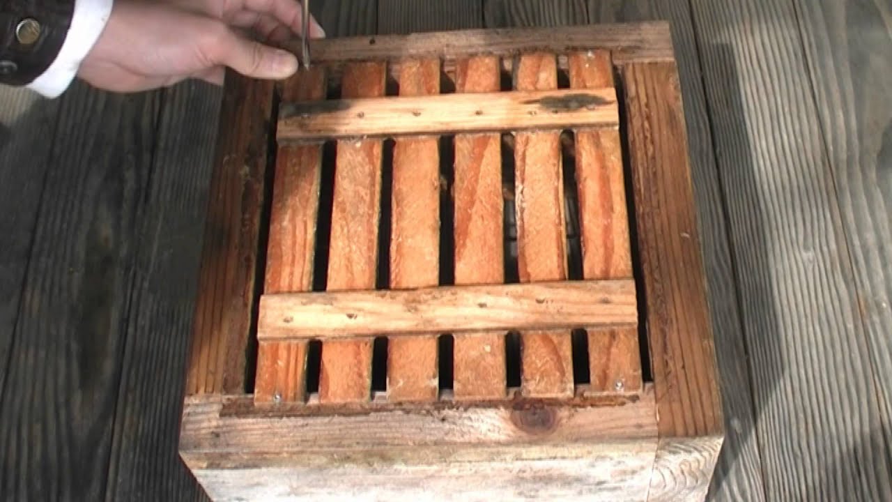 スノコ板と天井板を取り付け【日本蜜蜂の重箱式巣箱】 - YouTube