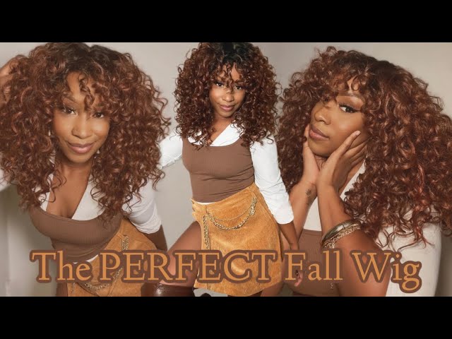 $24 OUTRE WIG POP LEANZA| DR GINGER BROWN| CURLY FULL CAP WIG