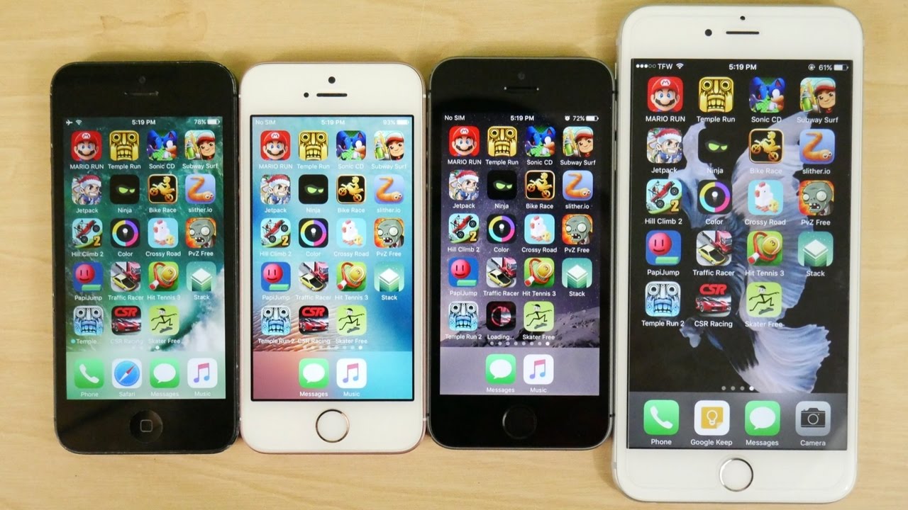 iPhone 5 vs iPhone 5S vs iPhone SE vs iPhone 6s - YouTube