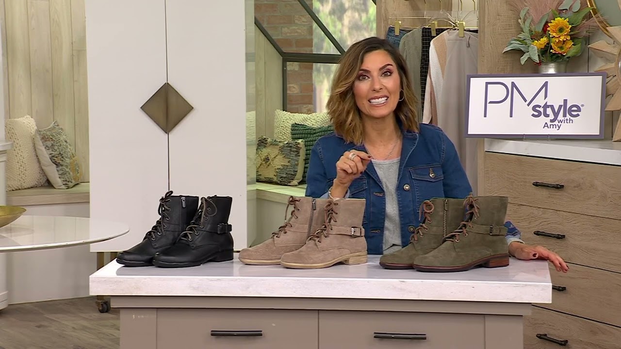 Naot Leather Buckle Lace-Up Boots - Alize on QVC - YouTube